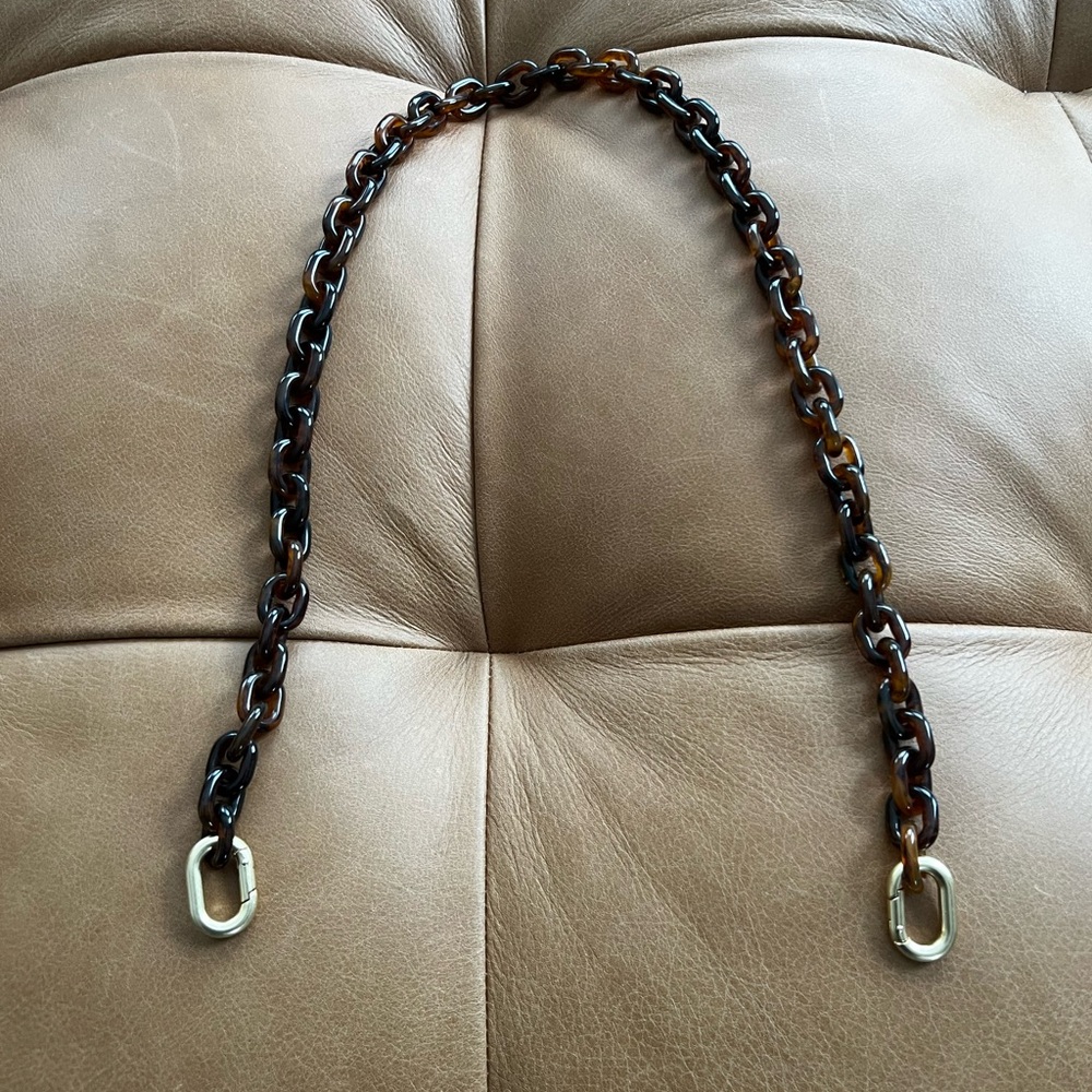 Clare V Tortoise Resin Mini Link Shoulder Strap